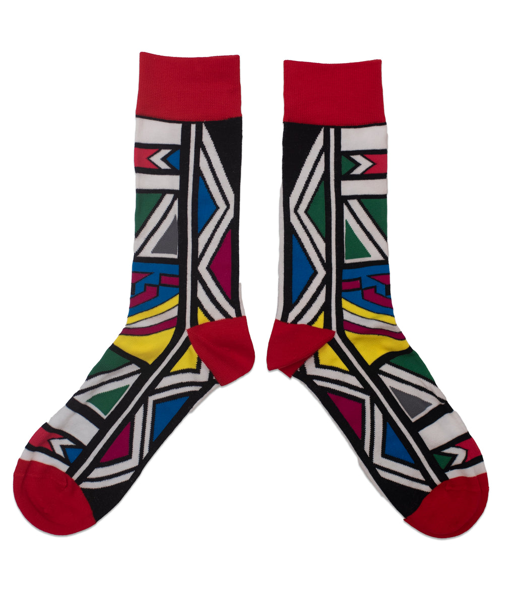 Bold Red and White Ndebele Fusion
