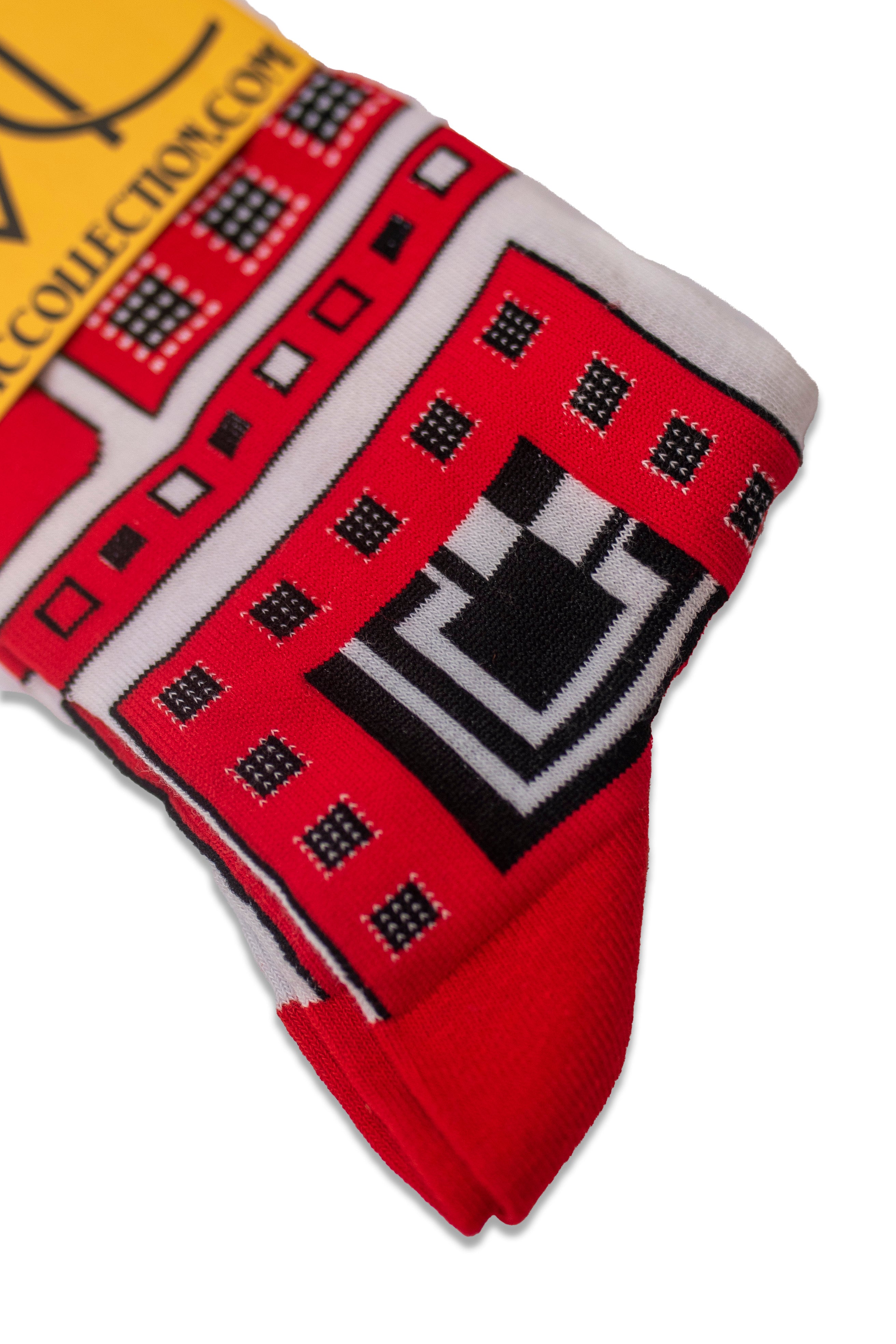 Shona Splendor: Red and Black African Print Socks