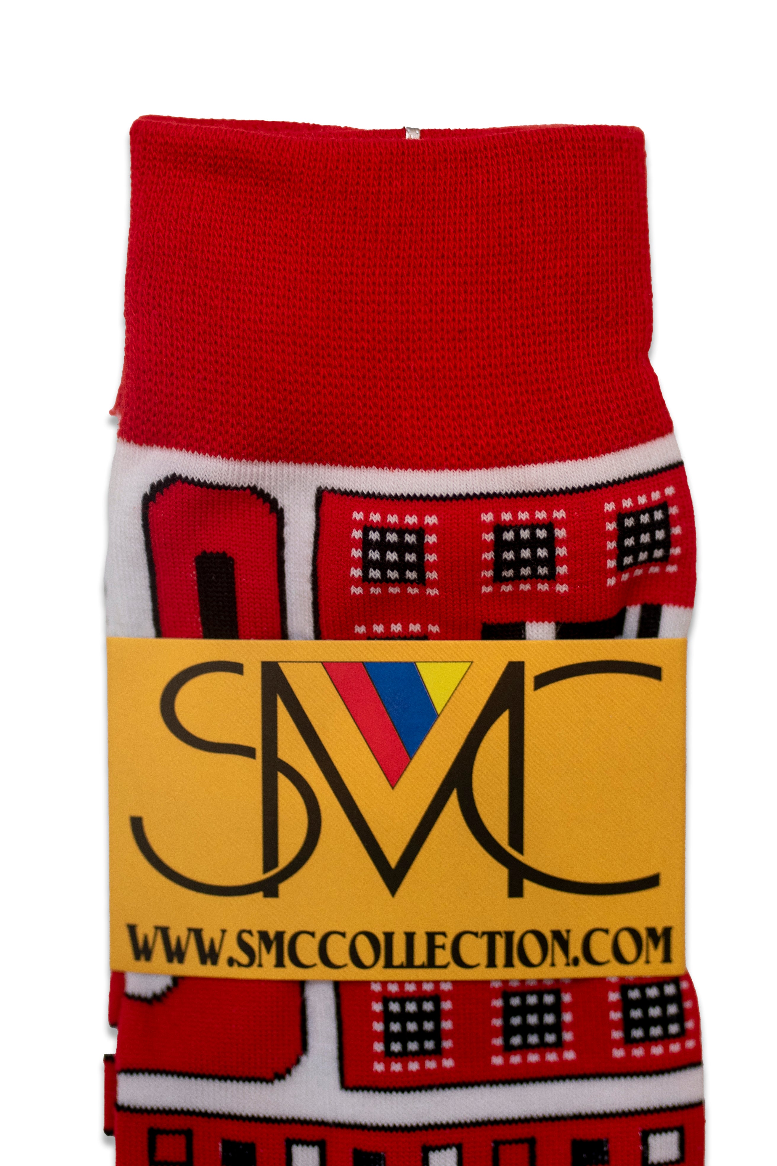 Shona Splendor: Red and Black African Print Socks